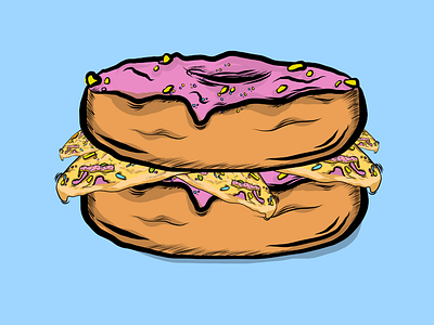 Doughnut-Burger art brainoon candyart designer doughnut doughnutart foodart streetart