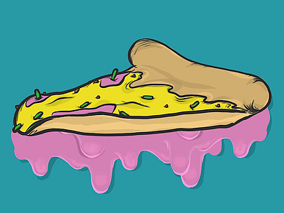 pink slimed Pizza art artist colorful design designer illustration pizza streetart urbanart