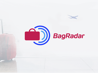 Logo for a baggage finding service airport bag baggage bagradar finding ilja2z logo luggage radar service track
