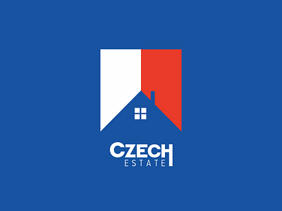 Real Estate Agency Logo czech flag home house ilja2z logo real estate roof tricolor