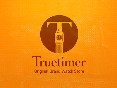 Truetimer - Naming & Logo for a Watch Store big ben timer clock grange grunge background ilja2z logo naming t logo truetimer watch watch store