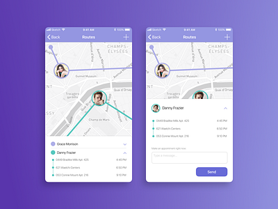 Friends meet App app appointment card concept find flow map navigation social travel ui ux