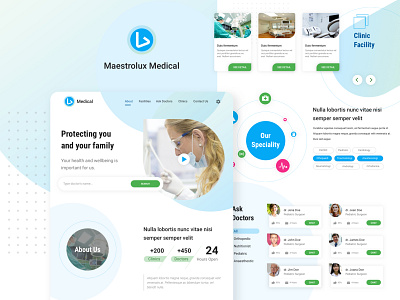 Luxi Medical Clinic clean clinic doctor health homepage hospital landing page light medical medical care parallax single page ui ux