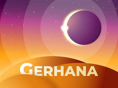 Gerhana artwork banner branding design illustration imagination landing page logo sky sun
