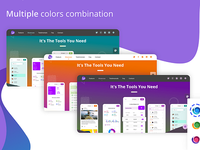 Mobile Apps Showcase apps colorful corporate homepage landing page liquid mobile single page ui ux