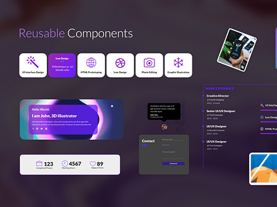 UI Components Library creative cv freelance gallery human resource landing page material ui parallax portfolio profile showcase timeline ui ux