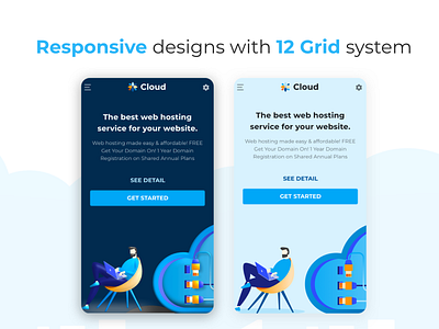 Responsive Website for Cloud Platform apps business clean cloud console homepage hosting illustration landing page mobile modern platform responsive single page sky ui ux