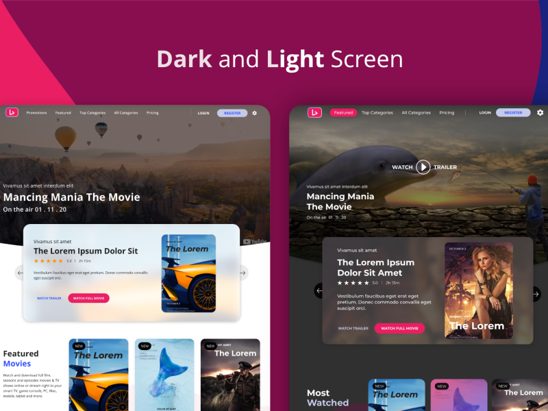Streaming App Landing Page by Ilham Meidi Brata on Dribbble