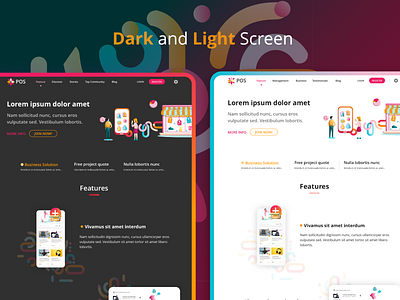 Dark and Light Landing Page business corporate dark mode dark ui ecommerce figma homepage html illustration landing page marketing marketplace restaurant retail shop shopping single page ui ux website