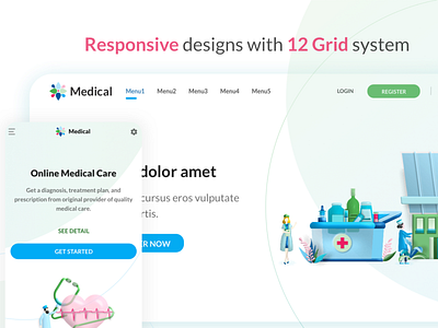 Medical App Landing Page 3d clean clinic corporate doctor figma health homepage hospital html illustration landing page medical responsive ui ux website