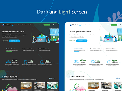 Dark and Light Medical Landing Page