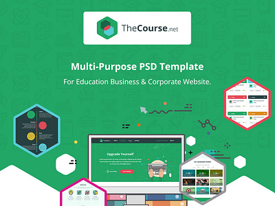 TheCourse - Multipurpose Education Wen Template collage corporate course e learning education green homepage landing page learning library old school online course retro school smart training vintage website