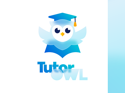 Tutor Owl Logo - Glass Theme animal branding design education fun glass glass theme graduation illustration logo mascot owl ui ux vector windows 11