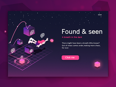 Found & seen 2.5d banner illustration universe web