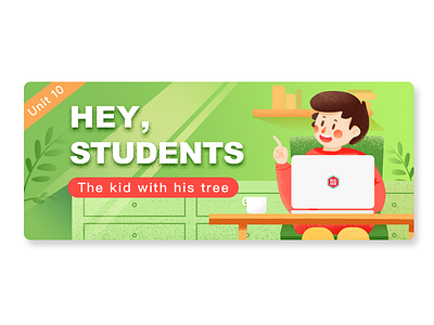 Illustrations for Stories of Students banner environment green illustration web