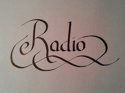 Radio 2 calligraphy ink lettering