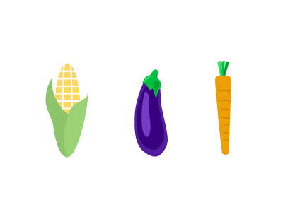 Produce carrot corn eggplant produce vector