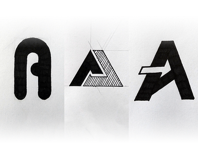A a drawing letter logo logo mark sketch