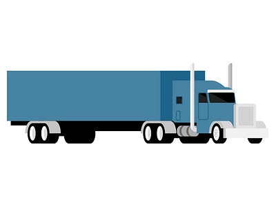Tractor Trailer 18 wheeler illustration logo simple trailer truck