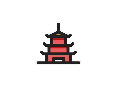 Pagoda icon icondesign illustrator japan lineicon vector vector art