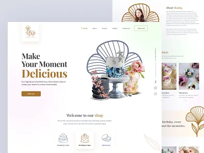 Bake House Website Design bake branding cake clean design graphic design illustration images imhassanali landing page macarons minimal modern photography ui ux web page website website design