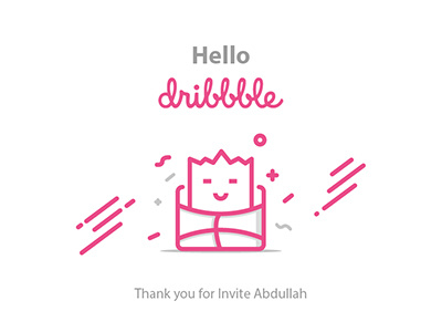 Hello.. Dribbble ! branding clean color debut dribbble hello illustration imhassanali invite lineart minimal mobile app modern procreate shot thankyou typography ui ux web