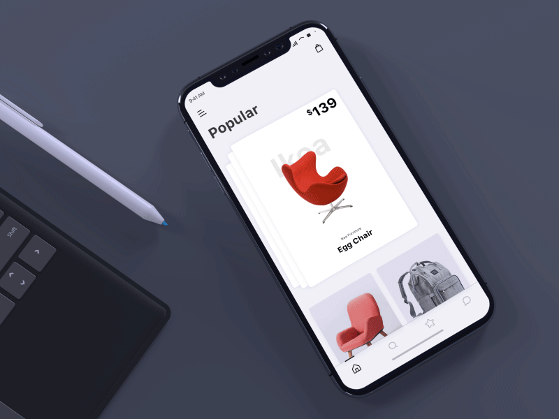 Item Swipe Interaction animated gif animation design app app design apple card ecommerce interaction design iphonex minimal mobile app modern prototype simple swipe ui ux