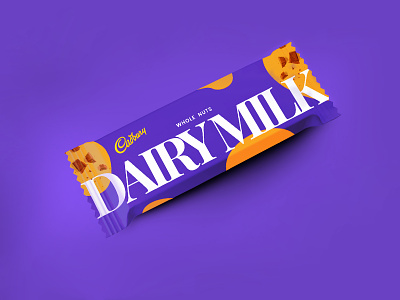Dribbble Weekly Warm-Up Challenge- Cadbury Dairy Milk Wrapper branding cadbury chocolate clean dairy milk has minimal modern packaging purple rebrand ui warmup weeklychallenge wrapper