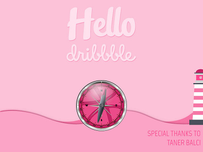 hello dribbble compass debut dribbble first first shot hello invite lighthouse ping thank you ui ux