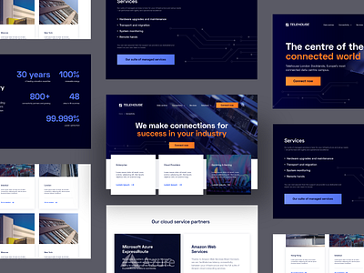 Telehouse – Website layouts branding clean cloud design graphic homepage tech typography ui ux website