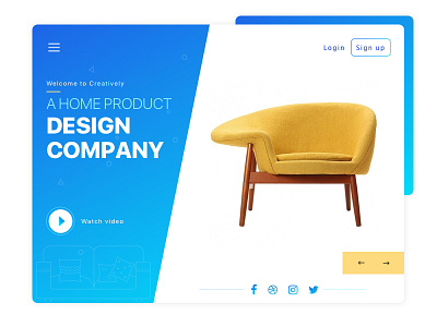Creatively Home furniture home decor landing page shopping ui ui card ux web page website