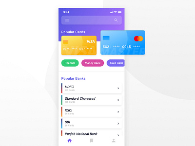 Credit Card App app bank card credit card design gradients ui ux