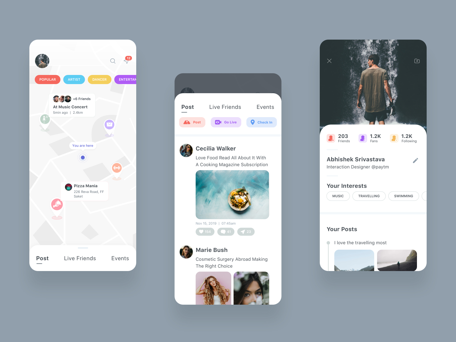 Social Interaction App by Abhishek Srivastava on Dribbble