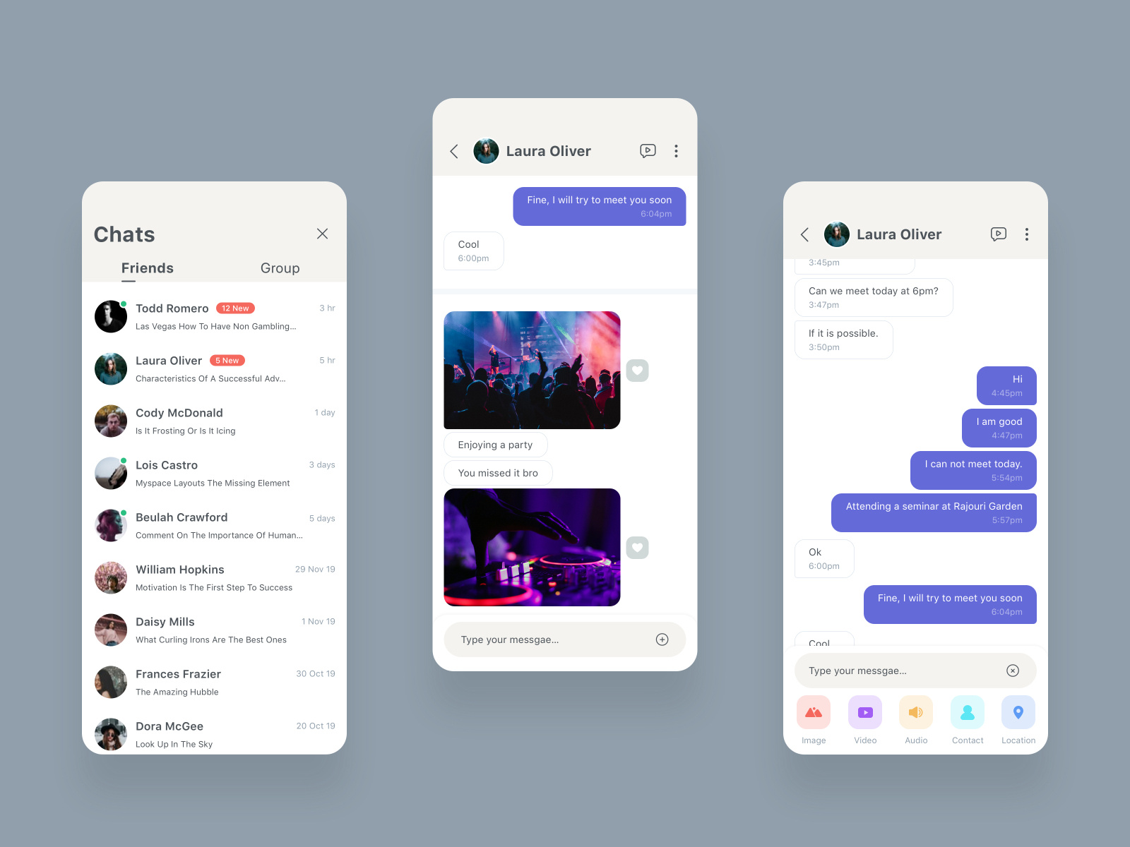 Social - Chat Section by Abhishek Srivastava on Dribbble