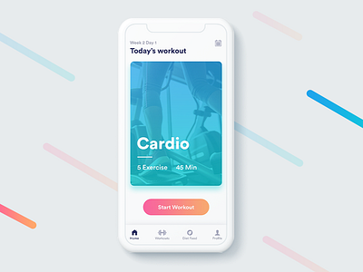 Fitness App - Today's Workout app design ui user experience user interface ux