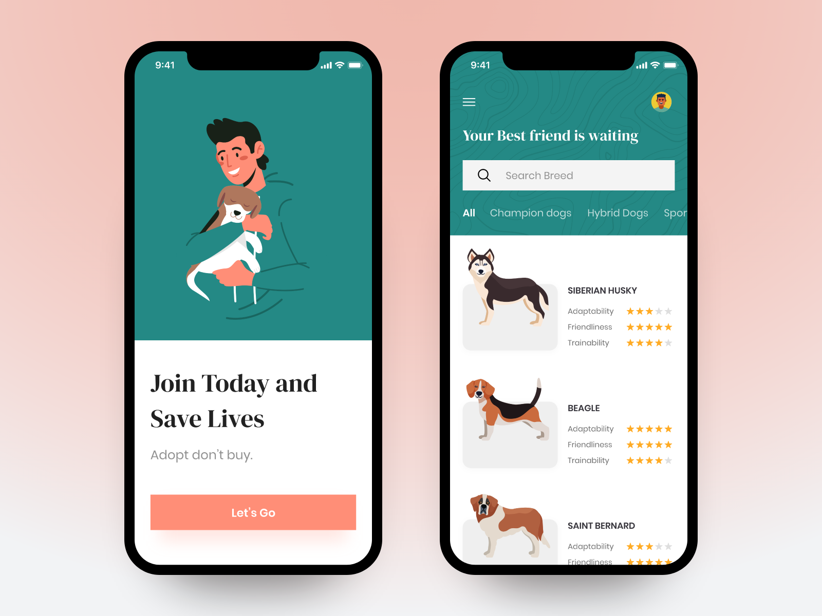 Dog Adopt App UI by Jatin Lathiya on Dribbble