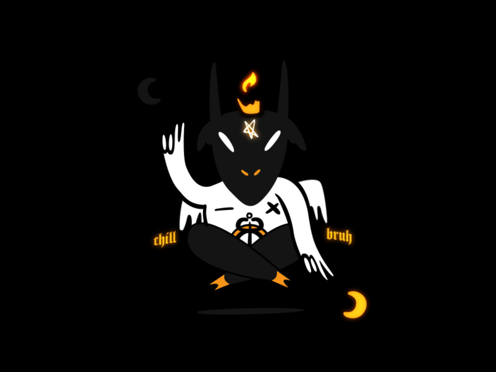 hello darkness my old friend 2d ae animation baphomet design gif illustration motion graphic tween vector