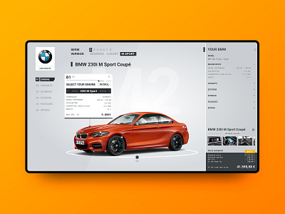 BMW Car Configurator Interface app car app configurator design interface design ui web web design