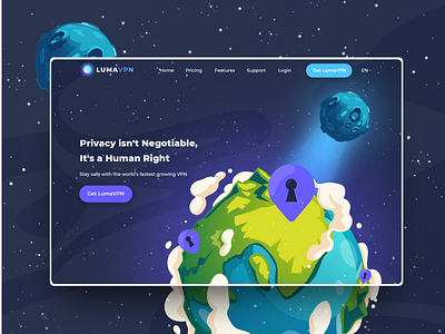 LUMA VPN app design illustration new ui ux web website