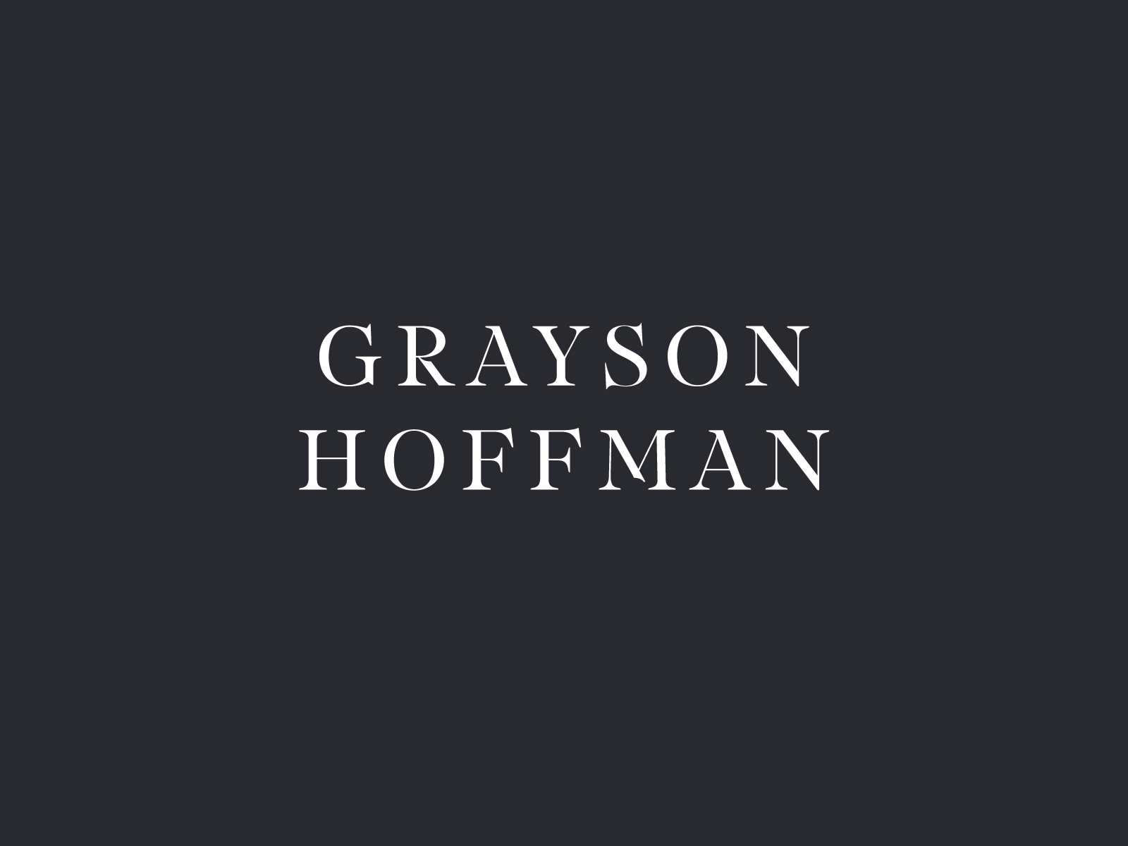 Grayson Hoffman branding design logo typography