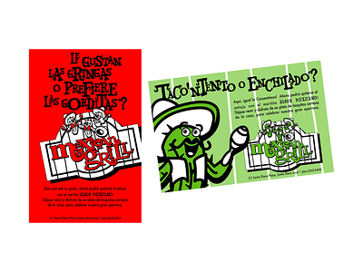 Mexican Grill character design flyers