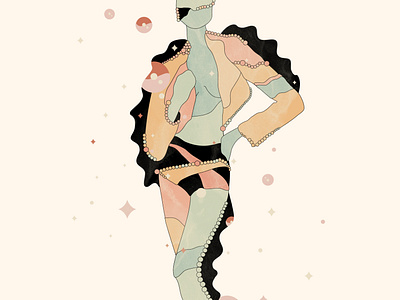Think Flamingo abstract character color design fashion illustration illustrator magical minimal vector