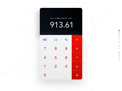 Daily UI challenge #004 — Calculator 004 app black calculator color colors dailyui dailyui004 numer red trend