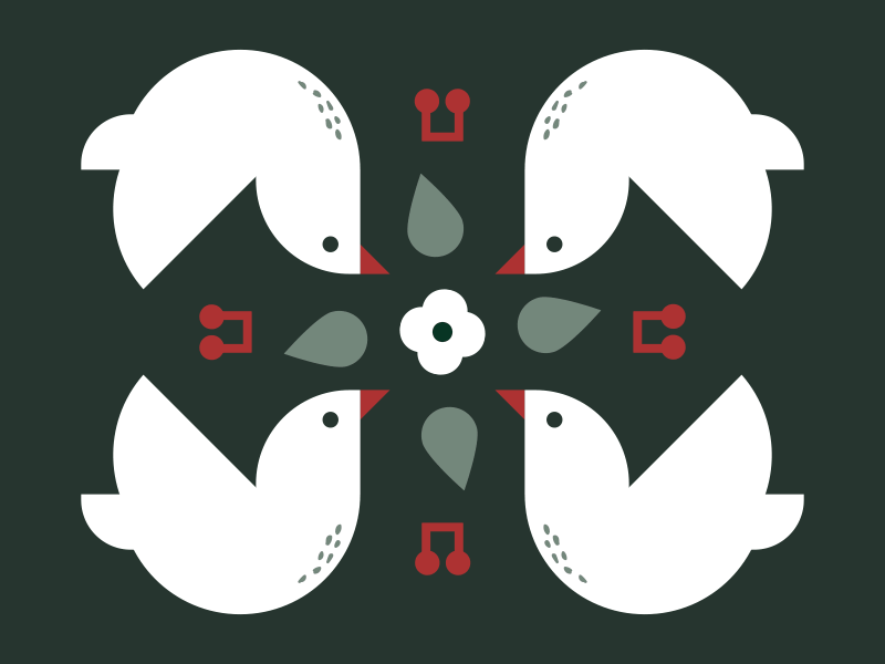 Four Calling Birds 12 days of christmas animation birds four calling birds happy holidays motion motion designer motion graphics music nordic radial symmetrical