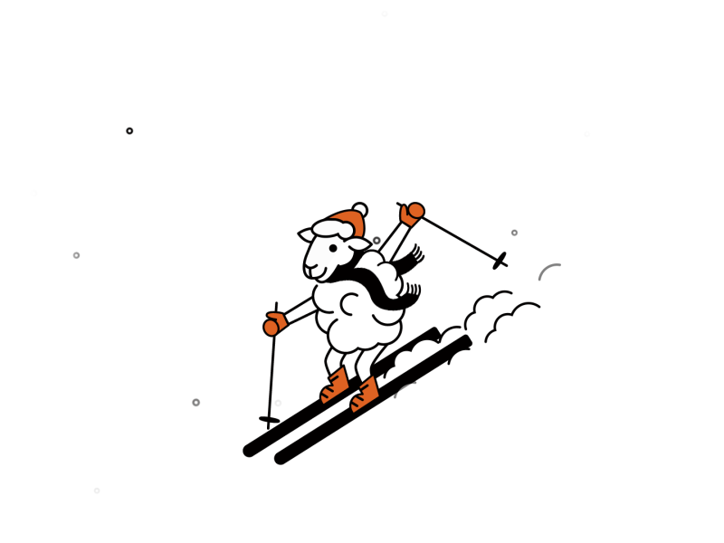 Skiing Sheep | Hotel Ketchum adventure animation bicycle hotel ketchum motion motion design sheep skiing snow snow skiing sun valley winter