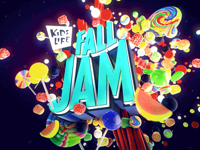 Kids Life Fall Jam 3d 3d animation animation c4d candy chocolate design gummy kids lollipop motion motion designer motion graphics