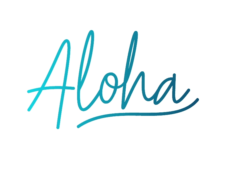 Aloha Sticker aloha animated sticker animation blue gif gradient hawaii instagram sticker minimal motion motion designer motion graphics sticker sticker design tropical