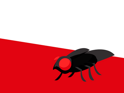 Fly animation still bug character character design fly fly bug graphic design illustration minimal red red white and black