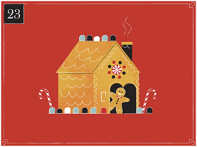 Christmas Countdown | 23 advent advent calendar animation candy candy cane christmas christmas card gingerbread gingerbread house gingerbread man gummy happy holidays looping gif merry christmas midcentury motion graphics peppermint retro texture