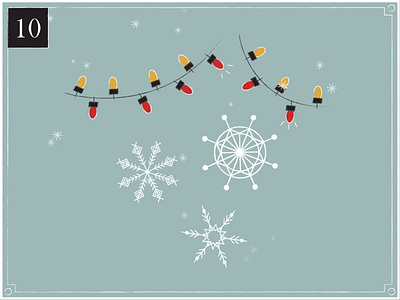 Christmas Countdown | 10 advent advent calendar animation christmas christmas card countdown design gif happy holidays illustration lights merry christmas midcentury motion graphics retro snow snowflakes texture vintage white christmas